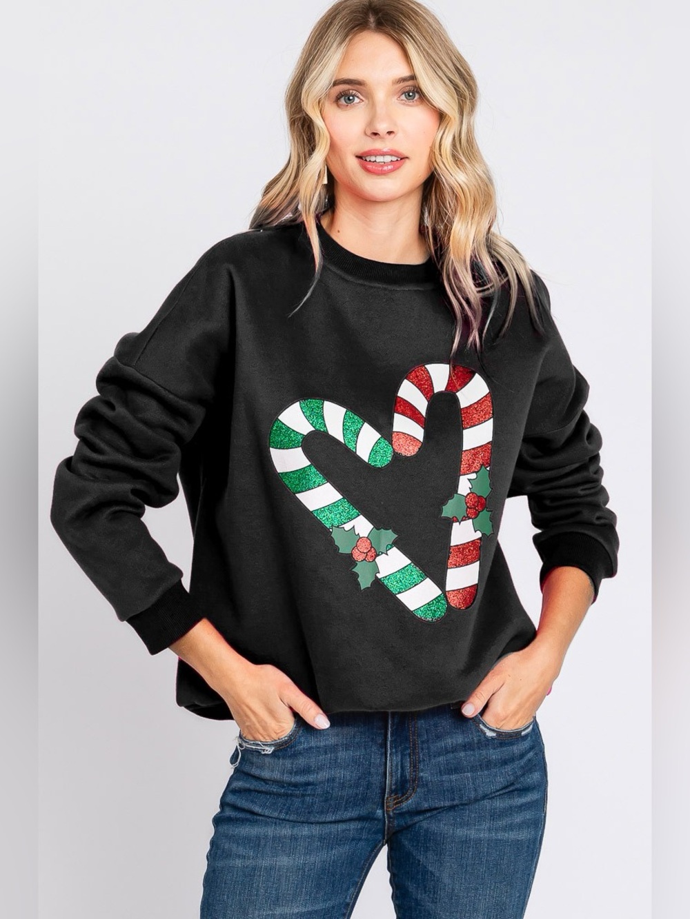 Oddi PLUS Christmas Candy Cane Sweatshirt